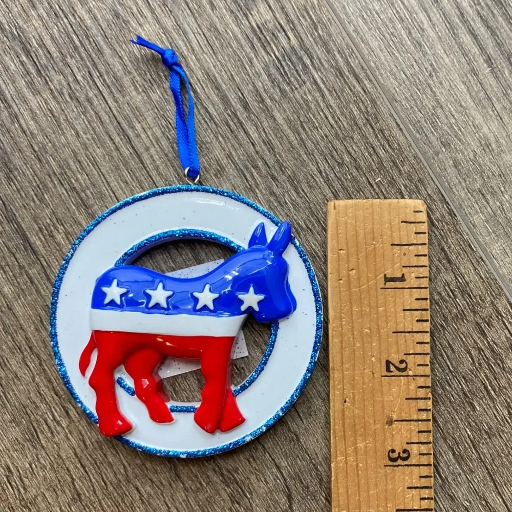 PolarX Democratic Donkey Political Christmas‎ Ornament Red White Blue OR1757